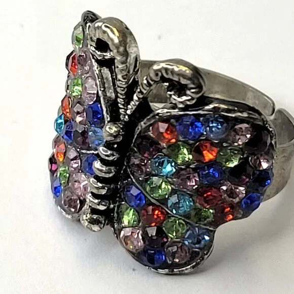 Colorful Butterfly Adjustable Ring - Picture 6 of 8